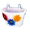 BICYCLE BASKET PLASTIC WICKER MEDIUM SIZE WHITE