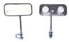 BICYCLE MIRROR - CHROME W/ CLEAR REFLECTORS