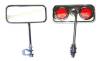 BICYCLE MIRROR - CHROME W/ RED REFLECTORS