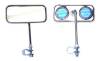BICYCLE MIRROR - CHROME W/ BLUE REFLECTORS