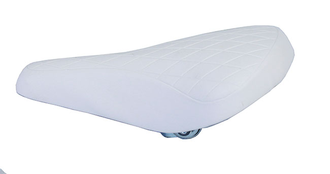 Bicycle Saddle BMX Quilted Vinyl White