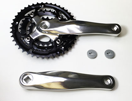 Bicycle Crank Set 22/32/42T 170mm Arms Black/Silver