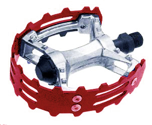 Bicycle Pedal BMX Bearclaw Alloy 1/2" Red Cage