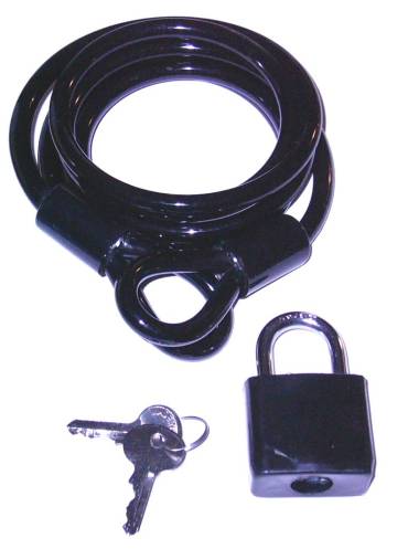 SECURITY CABLE WITH LAMINTATED PAD LOCK