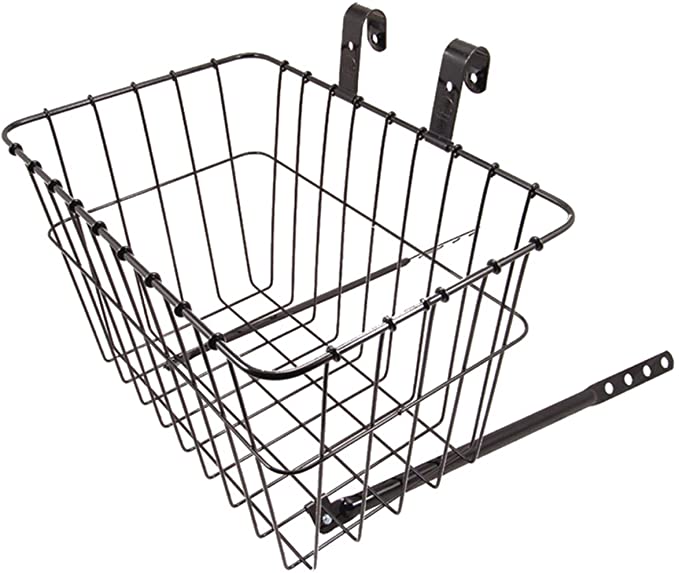 Bicycle Basket 135 front with legs Black Husky Bicycles
