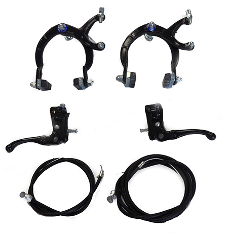 Front Black D DOLITY Alloy U Brake Caliper Levers &Cable Kit for BMX Bicycle Replacement Supplies as Described 