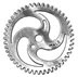 Husky 44-tooth crank sprocket, steel, chrome