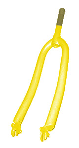 Bicycle Fork 26" Cruiser Steel Yellow