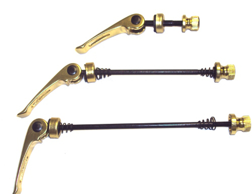 Bicycle Hub Skewer Set (F&R) Alloy Gold