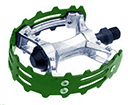 Bicycle Pedal BMX Bearclaw Alloy 1/2" Green Cage