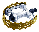 Bicycle Pedal BMX Bearclaw Alloy 9/16" Gold Cage