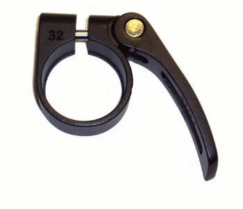 Bicycle Seat Post Clamp w.QR Binder 28.6 Alloy Black