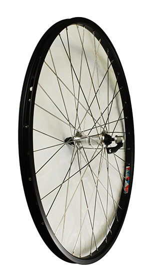 BICYCLE WHEEL 26 x 1.50 (559) FRONT ALLOY BLACK RIGIDA RIM