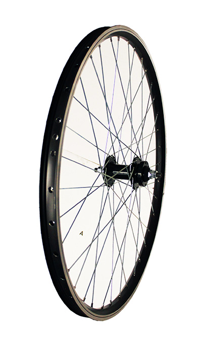 BICYCLE WHEEL 26 x 1.50 FRONT ALLOY BLACK with DISC MOUNT
