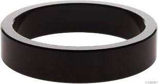 Threadless Headset Spacer 1-1/8" x 5mm Alloy Black (Pack of 5)