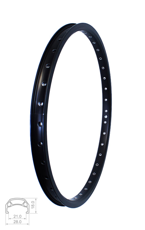 Bicycle Rim Alloy 20x1.75-1.95 Double Wall Black