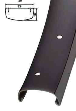 Bicycle Rim Heavy Duty 26 x 2.125 Steel Black