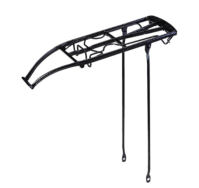 BICYCLE REAR CARRIER RACK WITH DOUBLE CLIPS BLACK