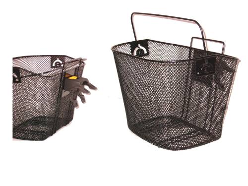 BICYCLE FRONT BASKET STEEL MESH QUICK RELEASE