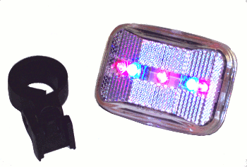 Bicycle 5-LED Red and Blue Flashing Safety Light