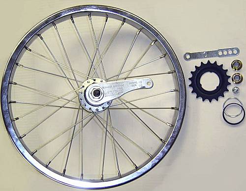 BICYCLE WHEEL 16 X 1.75 REAR W/ COASTER BRK STEEL CP