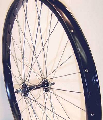 BICYCLE WHEEL 24 X 1.75 FRONT STEEL BLACK