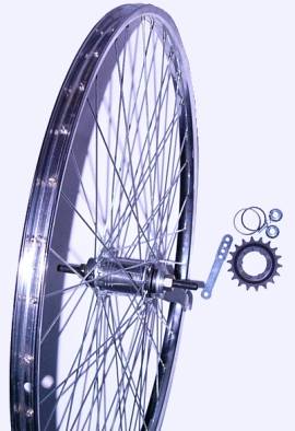 BICYCLE WHEEL 26 X 1-3/8 REAR COASTER BRAKE STEEL CP