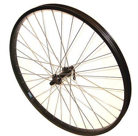 BICYCLE WHEEL 26 x 1.75 FRONT ALLOY  BLACK WITH QR HUB